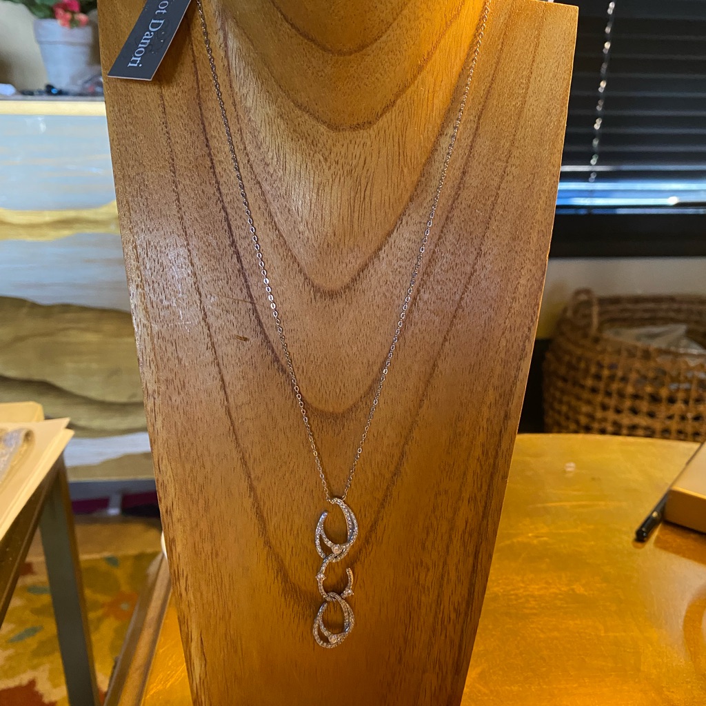 Eliot Danori Silver 18 Inch Necklace And 25 Pendant With Crystals 45$